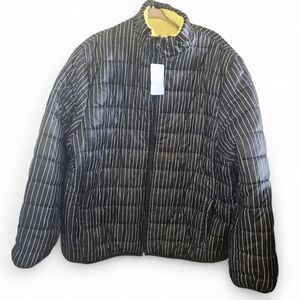 Disney Black and Yellow Striped Puffer Jacket